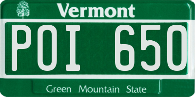 VT license plate POI650
