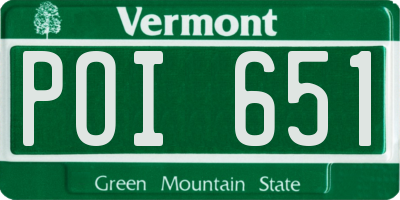 VT license plate POI651
