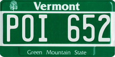 VT license plate POI652