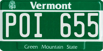 VT license plate POI655