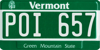 VT license plate POI657