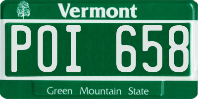 VT license plate POI658