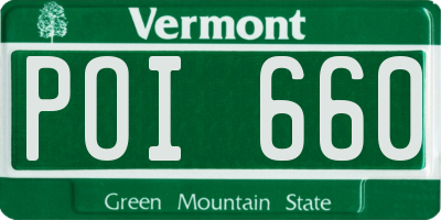 VT license plate POI660