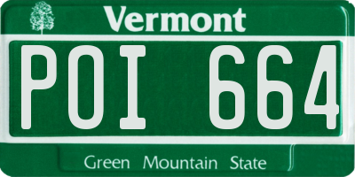 VT license plate POI664