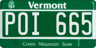 VT license plate POI665