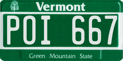 VT license plate POI667