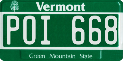 VT license plate POI668
