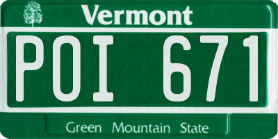 VT license plate POI671