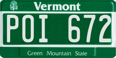 VT license plate POI672