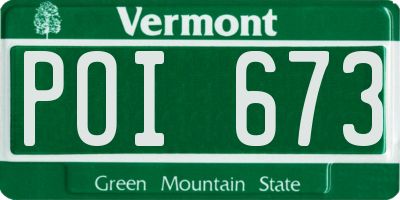 VT license plate POI673