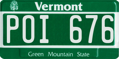 VT license plate POI676