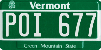 VT license plate POI677