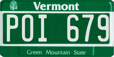 VT license plate POI679