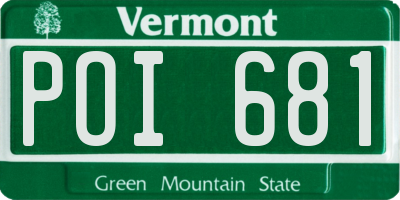 VT license plate POI681