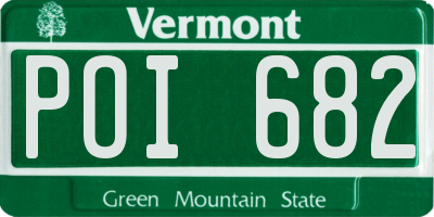 VT license plate POI682