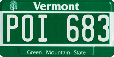 VT license plate POI683