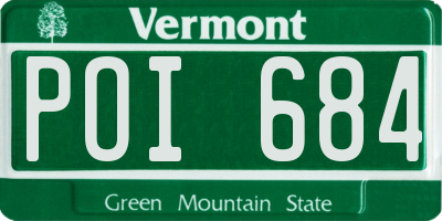 VT license plate POI684