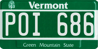 VT license plate POI686