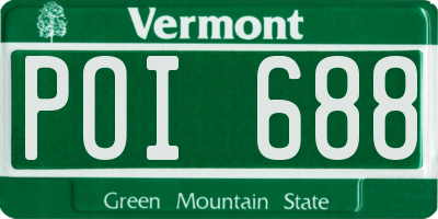 VT license plate POI688