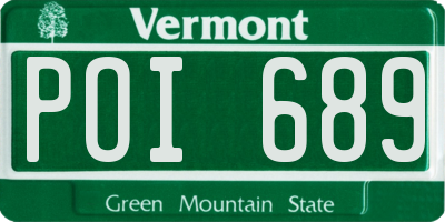 VT license plate POI689