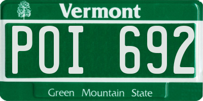 VT license plate POI692