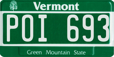 VT license plate POI693
