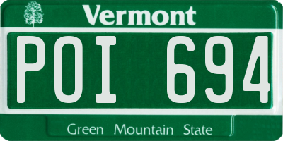 VT license plate POI694