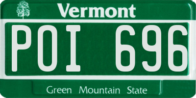 VT license plate POI696