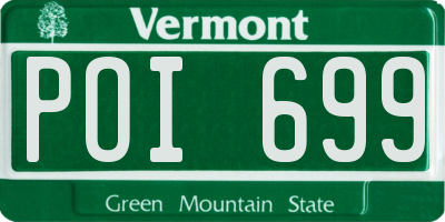VT license plate POI699