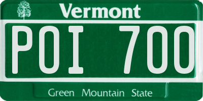 VT license plate POI700