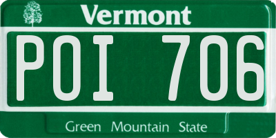 VT license plate POI706
