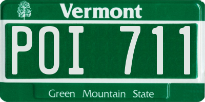 VT license plate POI711
