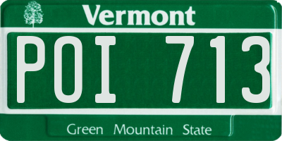 VT license plate POI713