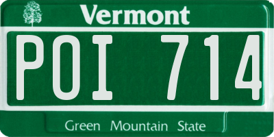 VT license plate POI714
