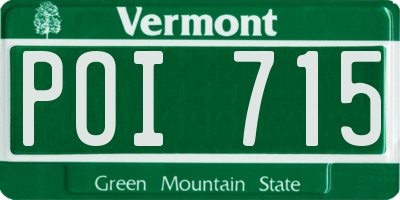 VT license plate POI715
