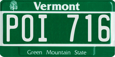 VT license plate POI716