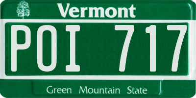 VT license plate POI717