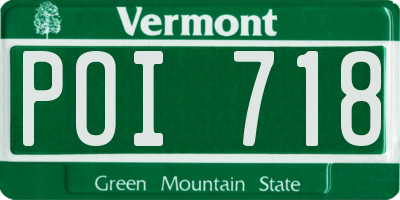 VT license plate POI718