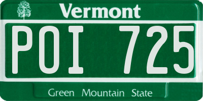 VT license plate POI725