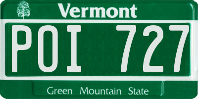 VT license plate POI727
