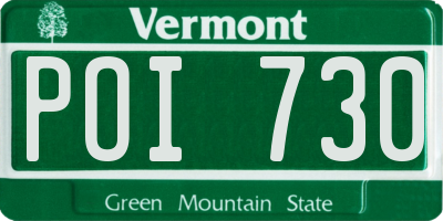 VT license plate POI730