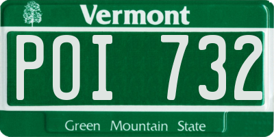 VT license plate POI732