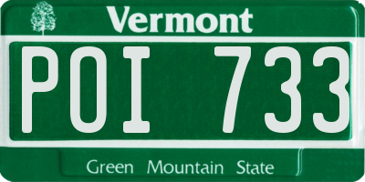 VT license plate POI733