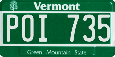 VT license plate POI735