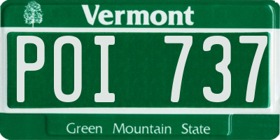 VT license plate POI737
