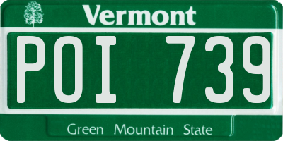 VT license plate POI739