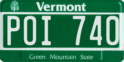VT license plate POI740