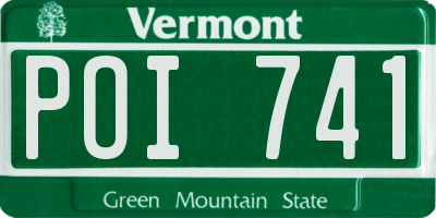 VT license plate POI741