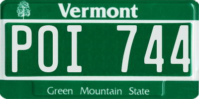 VT license plate POI744