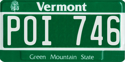 VT license plate POI746